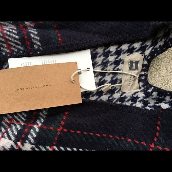 NWT Look by M tartan plaid poncho. OS - Picture 4 of 4